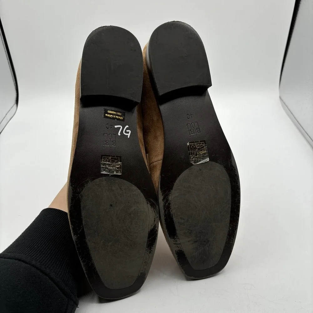BIBI LOU Loafers Suede Women's EU 40 US 9.5 Brown Anthropologie Shoes